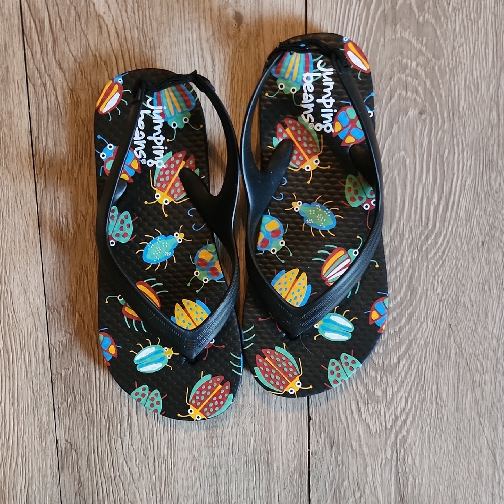 Jumping Beans Kids Sandals - Black with Colorful Bugs